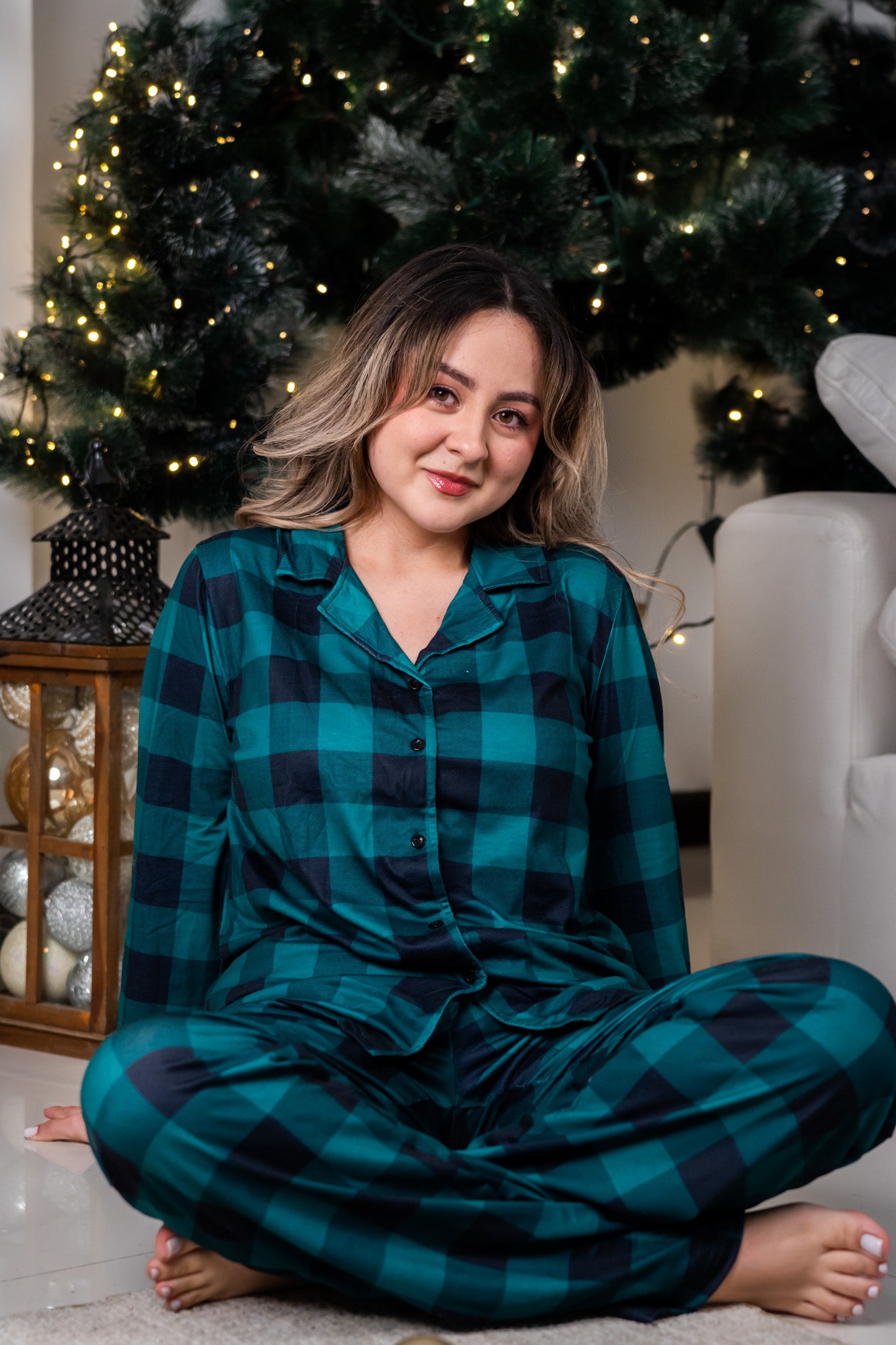 Green Plaid Xmas Women