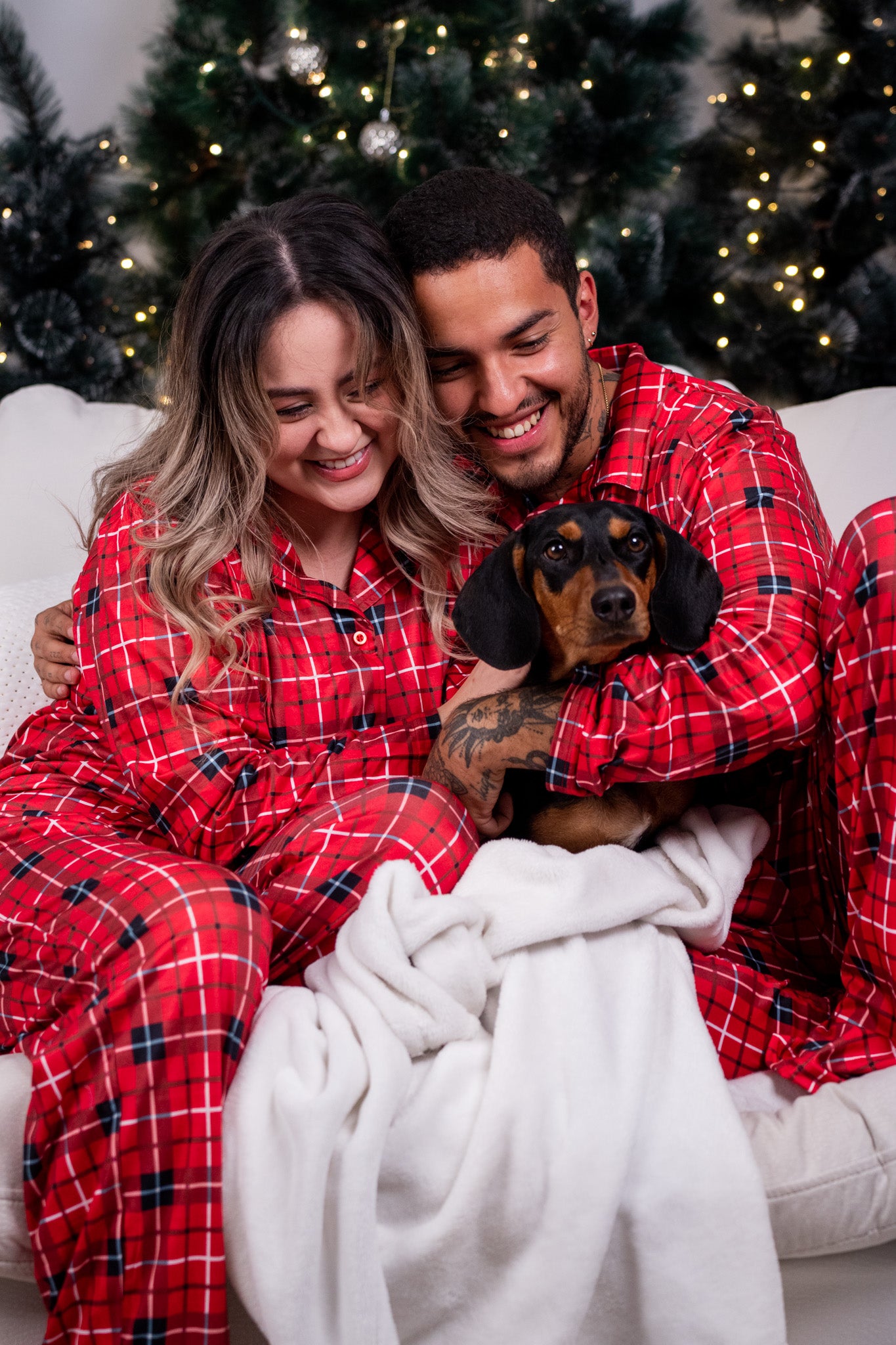 Red Plaid Dog Xmas