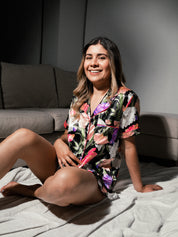 Set short Floral Satin