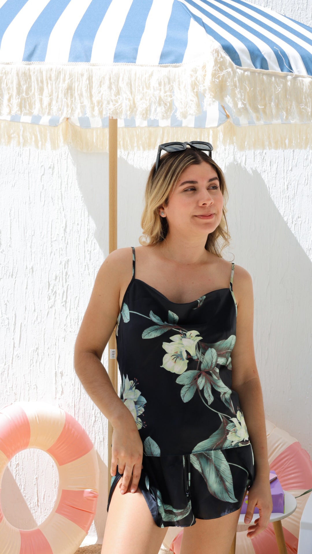 Set short Blk Floral