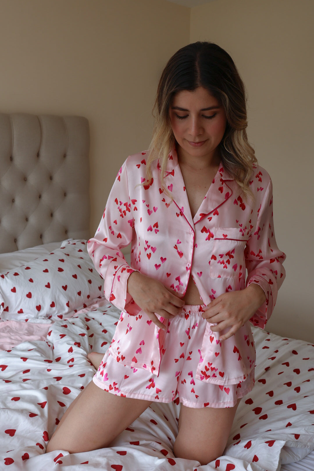 Set short Sweet Hearts Satin