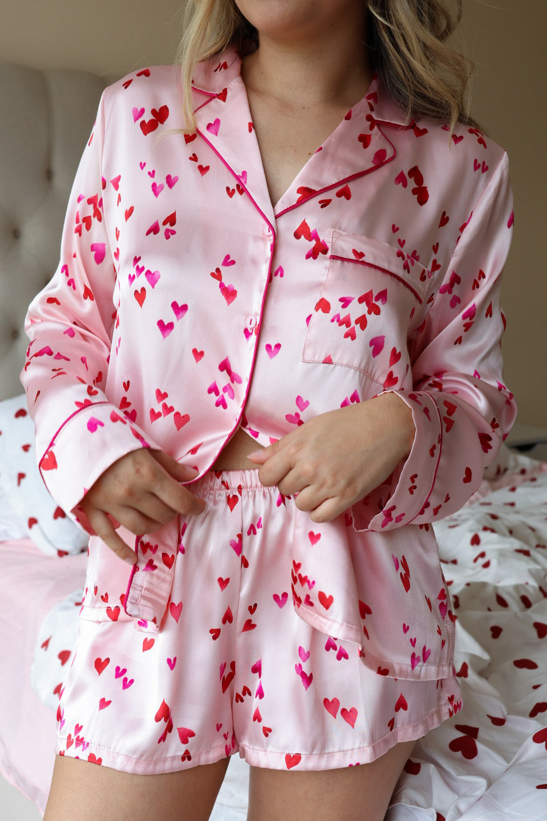 Set short Sweet Hearts Satin