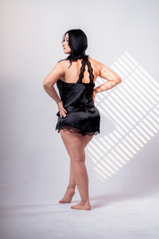 Set short Satin Noir
