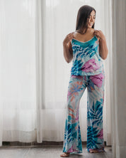 Aqua Floral Set Pantalón