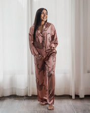 Pink Satin Set Pantalón