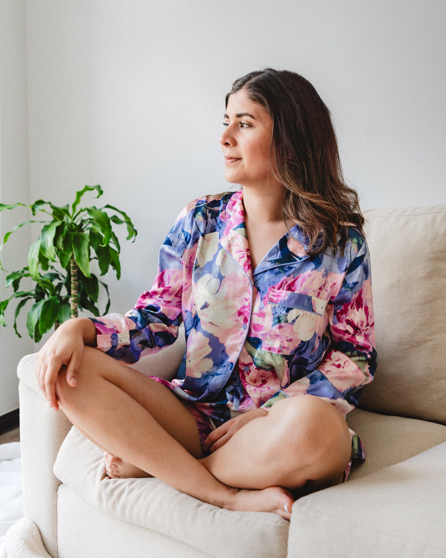 Set short Blue Floral