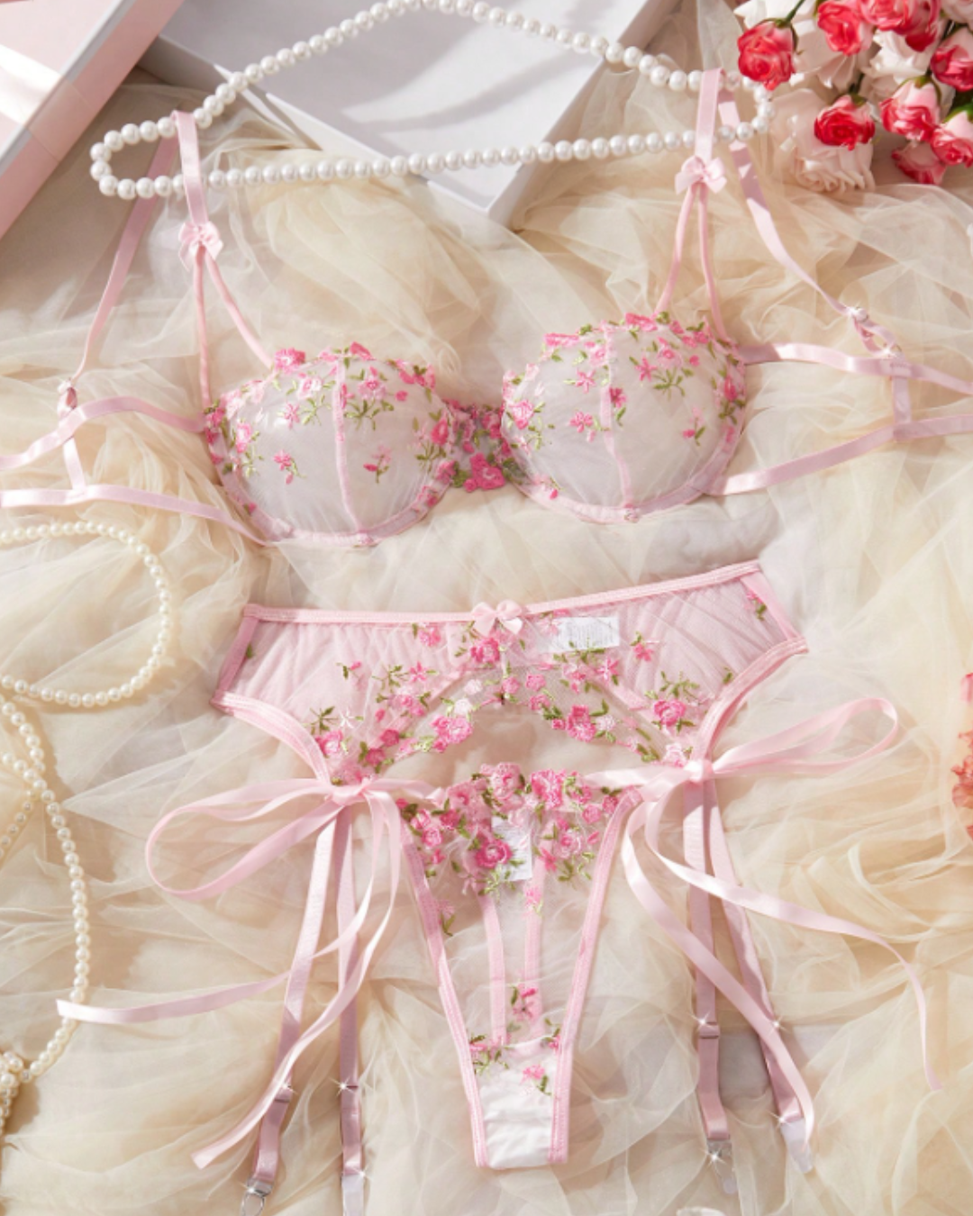 Set Floral Rose