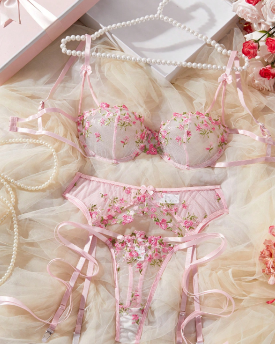 Set Floral Rose